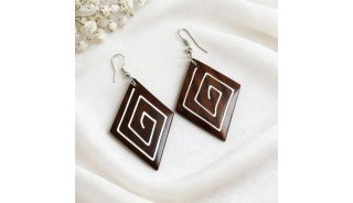 Hot Sale Painting Wood Earrings Beautiful Look